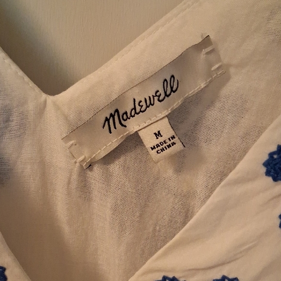 Madewell White Dress with Blue Floral Accents - Picture 6 of 15